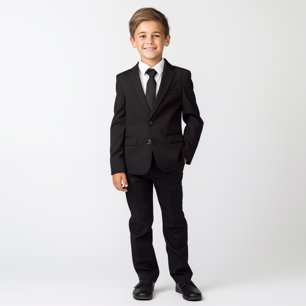 Boys' Black Suit - Classic Slim Fit for Formal Occasions