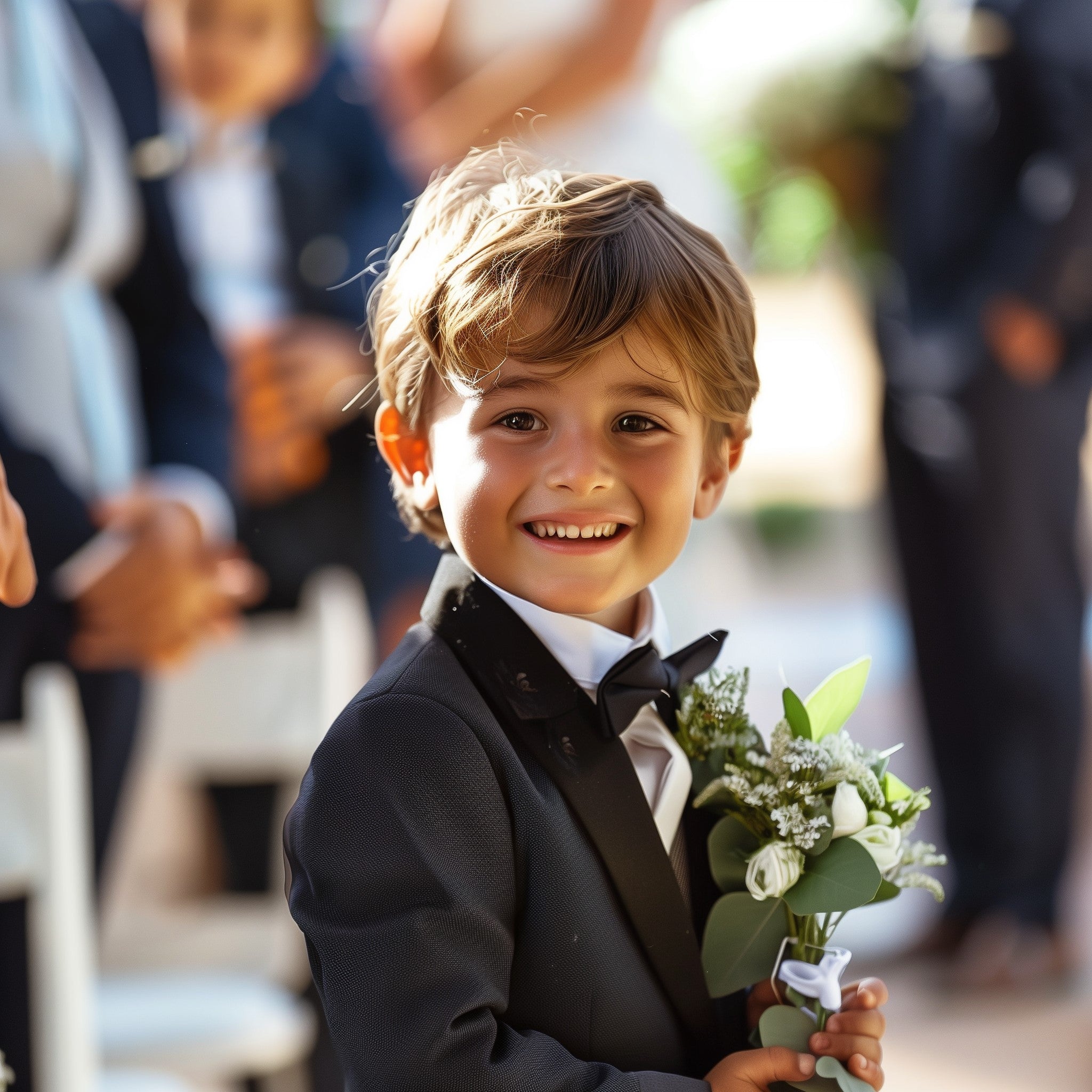 Young Boy being a Ring Bearer at a Wedding