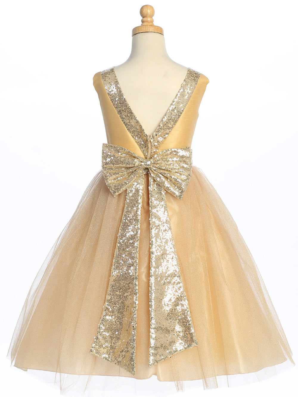 Gold sparkle flower girl 2024 dress