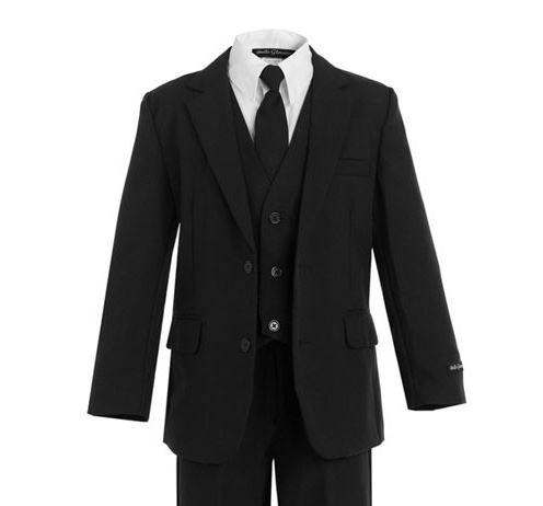 Boys' Black Suit - Classic Slim Fit for Formal Occasions